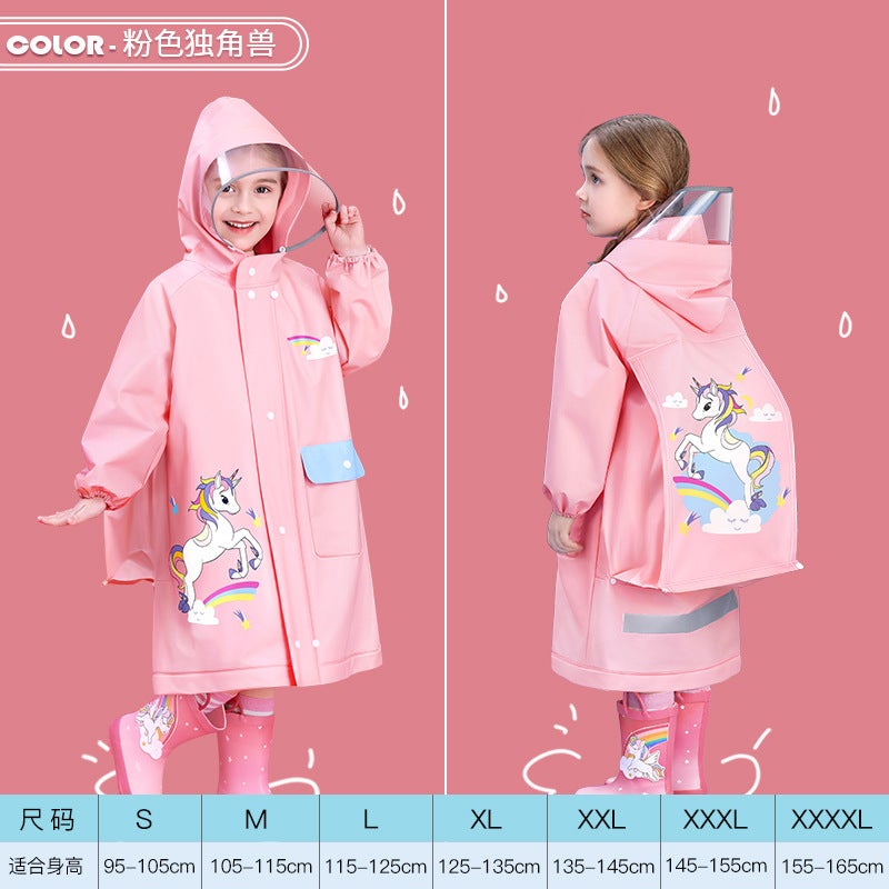 Children'S Raincoat Boys Girls Kids Full Body Kindergarten Girls Elementary School Boys Poncho - Image 1